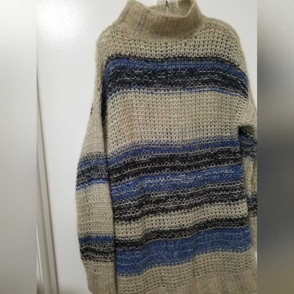 Bcbgmaxazria Cerulean Mock Neck Slouchy Sweater Mohair Wool Tunic Size Small - Picture 5 of 12